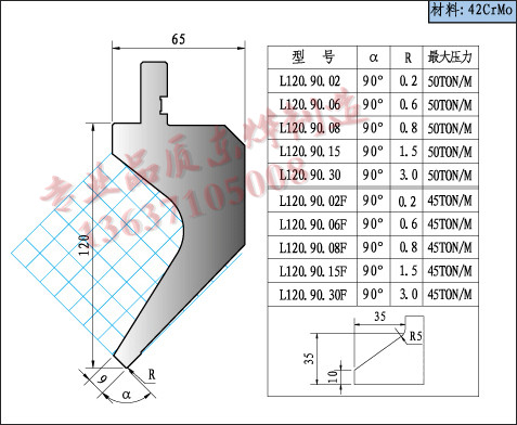 数控弯刀上模具