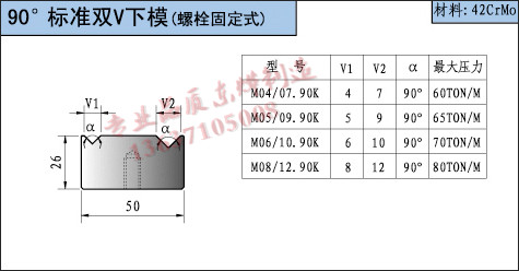 数控标准双V下模具
